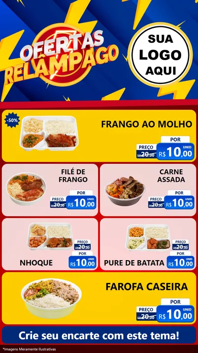 Modelo de TV para TV Vertical com o tema Ofertas Relâmpago para Restaurante