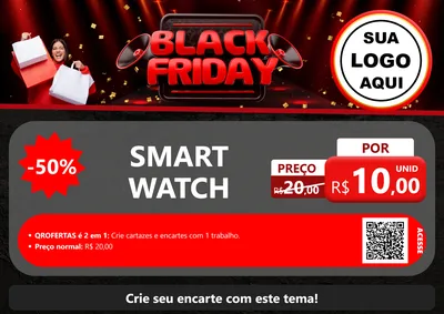 Modelo de Cartaz para Cartaz A4 Horizontal com o tema Black Friday para Informática