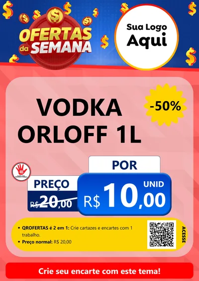 Modelo de Cartaz para Cartaz A4 Vertical com o tema Ofertas Da Semana para Distribuidora de bebidas