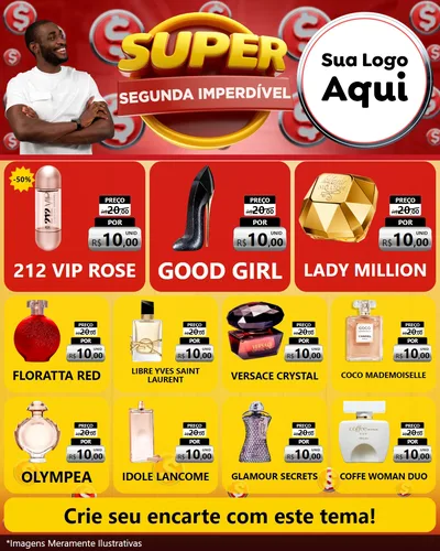Modelo de Rede Social para Feed Instagram com o tema Super Segunda Imperdível para Perfumes
