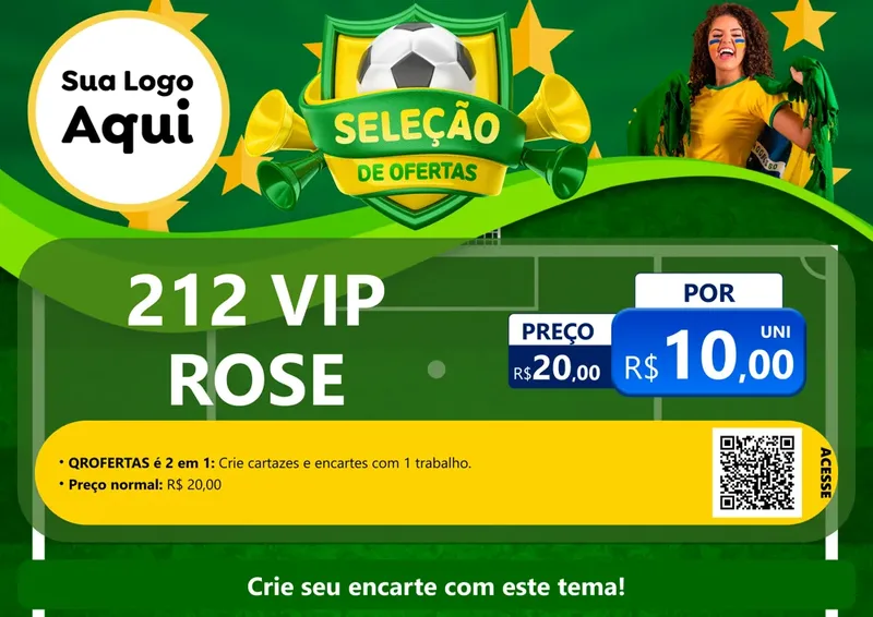 Modelo de Cartaz para Cartaz A4 Horizontal com o tema Seleção de Ofertas - Copa para Perfumes