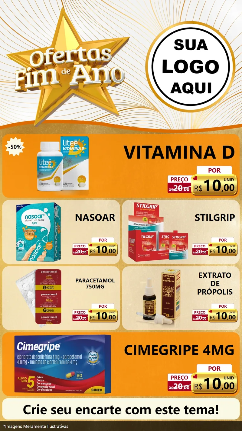 Modelo de TV para TV Vertical com o tema Ofertas Fim de Ano para Farmácia