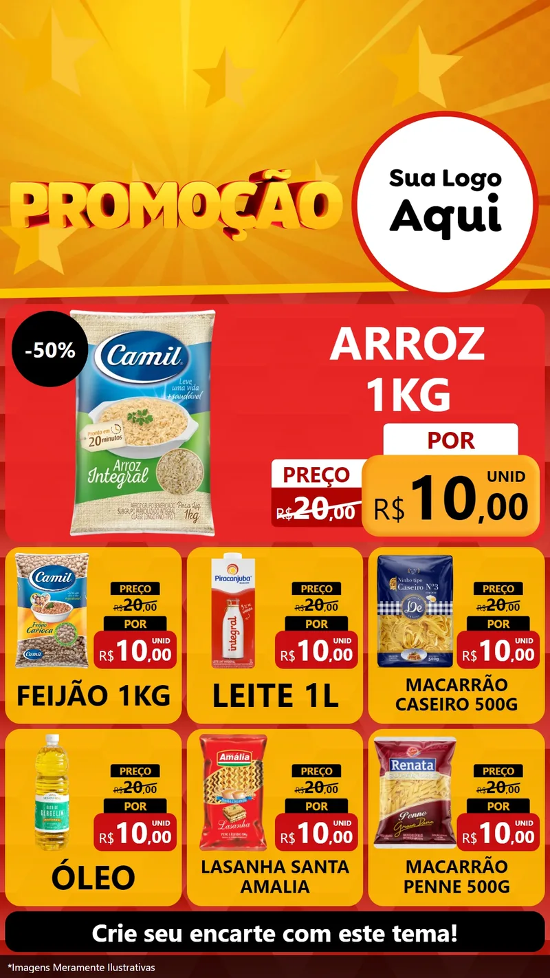 Modelo de Rede Social para Stories com o tema Promoção para Supermercado