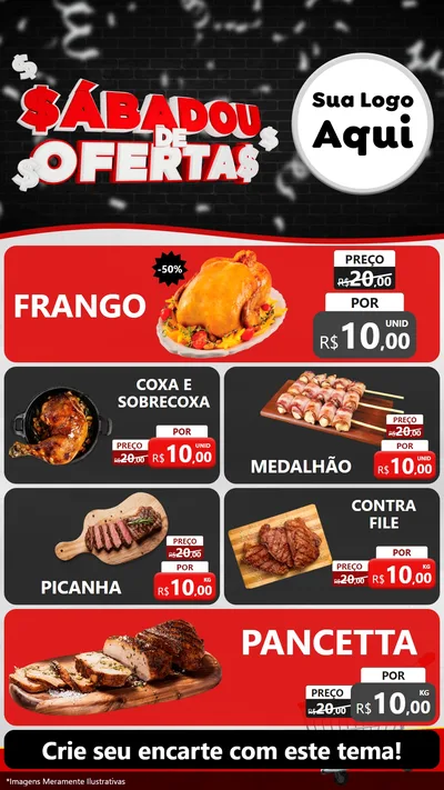 Modelo de TV para TV Vertical com o tema Sabadou de Ofertas para Assados