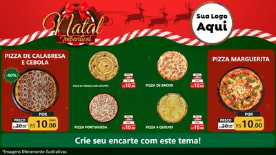 Modelo de TV para TV Horizontal com o tema Natal Imperdível para Pizzaria
