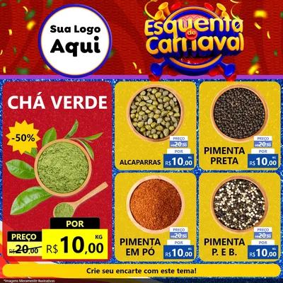 Modelo de Rede Social para Feed Facebook com o tema Esquenta de Carnaval para Produtos Naturais