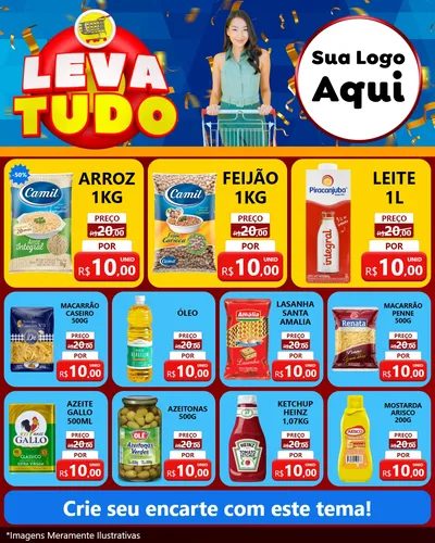 Modelo de Rede Social para Feed Instagram com o tema Leva Tudo para Supermercado