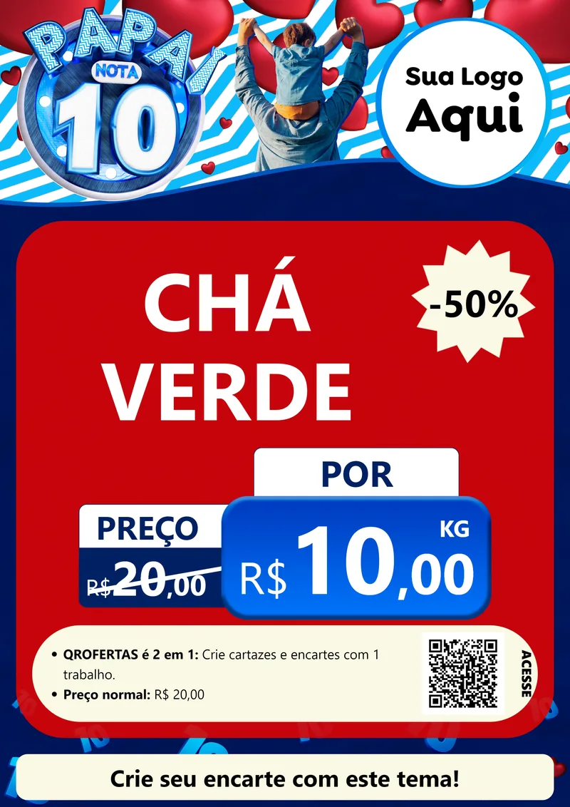Modelo de Cartaz para Cartaz A4 Vertical com o tema Papai Nota 10 para Produtos Naturais