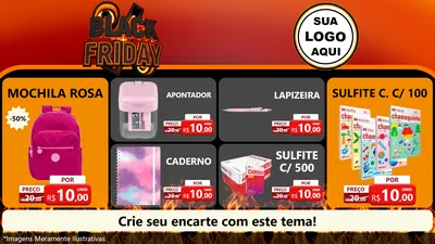 Modelo de TV para TV Horizontal com o tema Black Friday para Papelaria