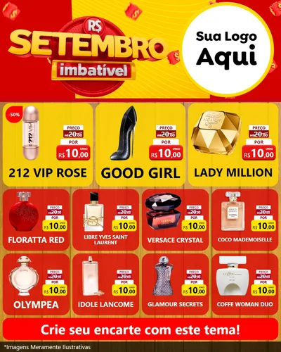 Modelo de Rede Social para Feed Instagram com o tema Setembro Imbatível para Perfumes