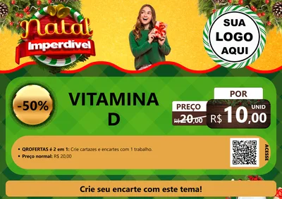 Modelo de Cartaz para Cartaz A4 Horizontal com o tema Natal Imperdível para Farmácia