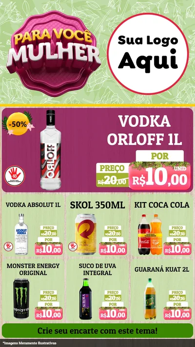 Modelo de Rede Social para Stories com o tema Para Você Mulher para Distribuidora de bebidas