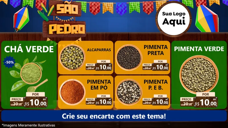 Modelo de TV para TV Horizontal com o tema São Pedro para Produtos Naturais