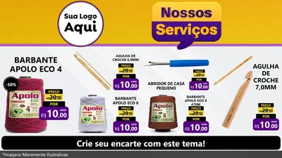 Modelo de TV para TV Horizontal com o tema Nossos Serviços para Armarinho e Aviamentos