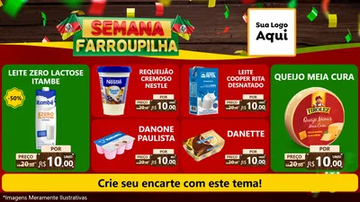 Modelo de TV para TV Horizontal com o tema Semana Farroupilha para Frios e Laticínios