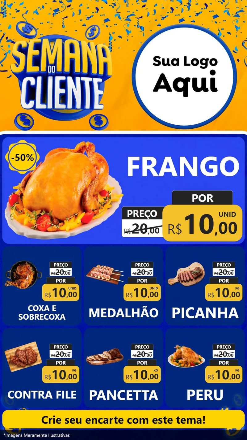 Modelo de Rede Social para Stories com o tema Semana do Cliente para Assados