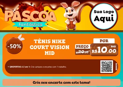 Modelo de Cartaz para Cartaz A4 Horizontal com o tema Páscoa Fantástica para Calçados