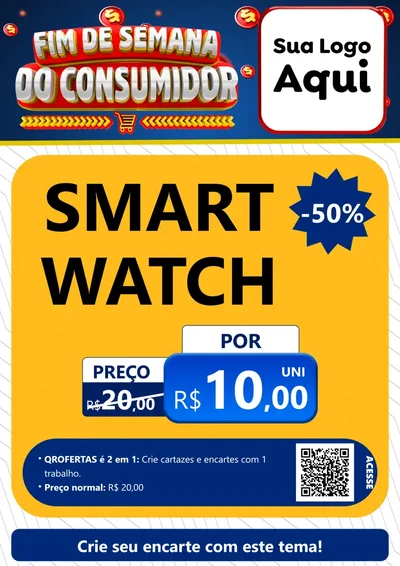 Modelo de Cartaz para Cartaz A4 Vertical com o tema Fim de Semana do Consumidor para Informática