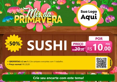 Modelo de Cartaz para Cartaz A4 Horizontal com o tema Mês da Primavera para Comida japonesa
