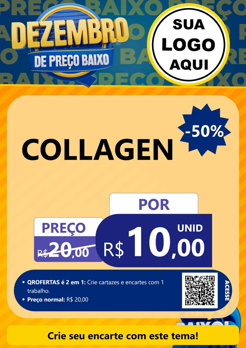 Modelo de Cartaz para Cartaz A4 Vertical com o tema Dezembro de Preço Baixo para Suplementos alimentares