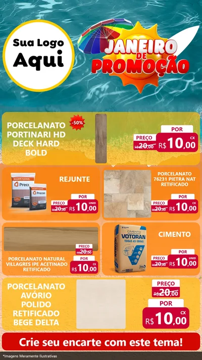 Modelo de TV para TV Vertical com o tema Janeiro de Promoção para Pisos e revestimentos