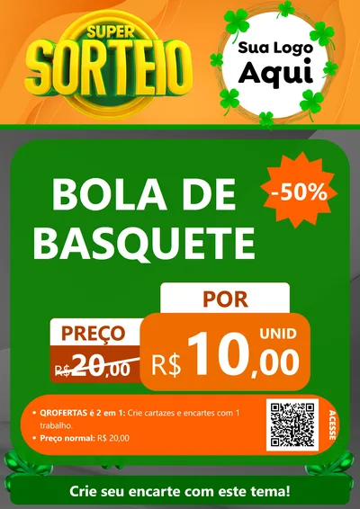 Modelo de Cartaz para Cartaz A4 Vertical com o tema Super Sorteio para Artigos Esportivos