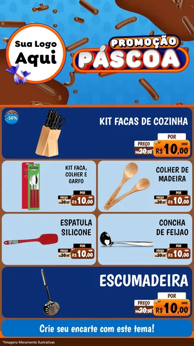 Modelo de TV para TV Vertical com o tema Promoção Páscoa para Utilidades Domésticas