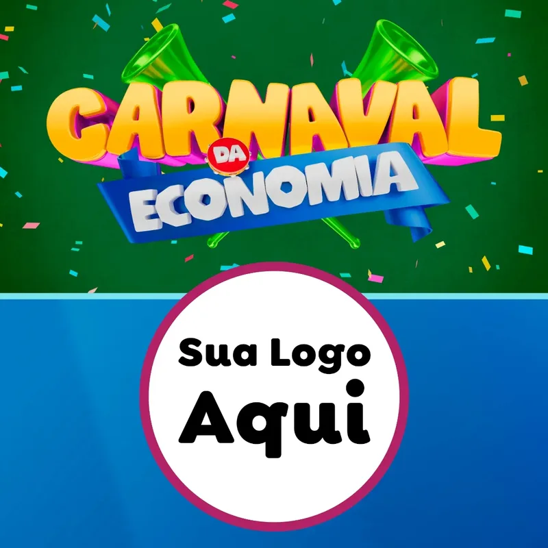 Modelo de Rede Social para Feed Facebook com o tema Carnaval da Economia para Supermercado