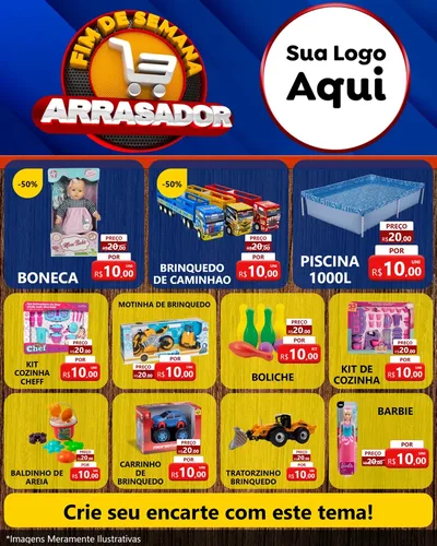 Modelo de Rede Social para Feed Instagram com o tema Fim De Semana Arrasador para Brinquedos