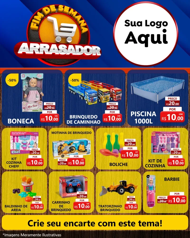 Modelo de Rede Social para Feed Instagram com o tema Fim De Semana Arrasador para Brinquedos
