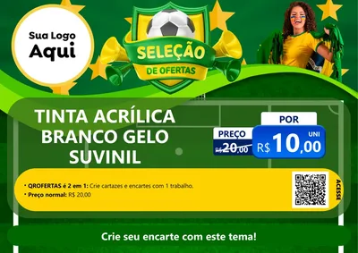 Modelo de Cartaz para Cartaz A4 Horizontal com o tema Seleção de Ofertas - Copa para Tintas e Ferramentas
