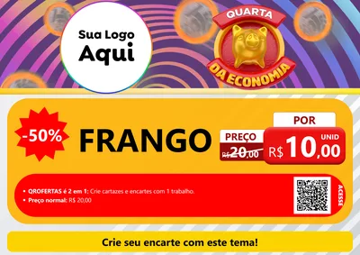 Modelo de Cartaz para Cartaz A4 Horizontal com o tema Quarta da Economia para Assados