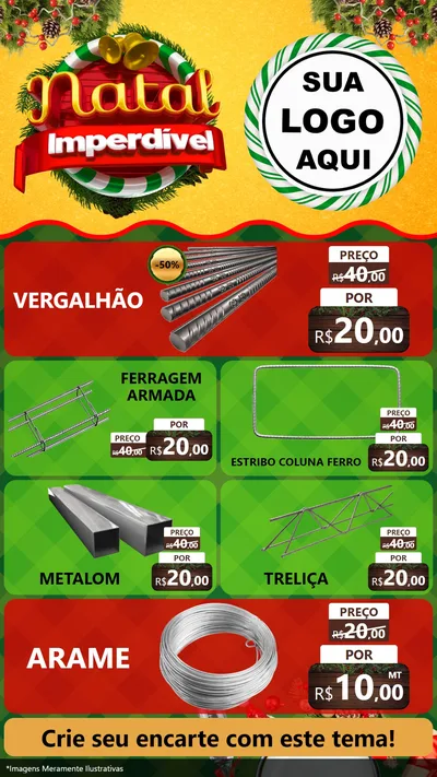 Modelo de TV para TV Vertical com o tema Natal Imperdível para Ferragens