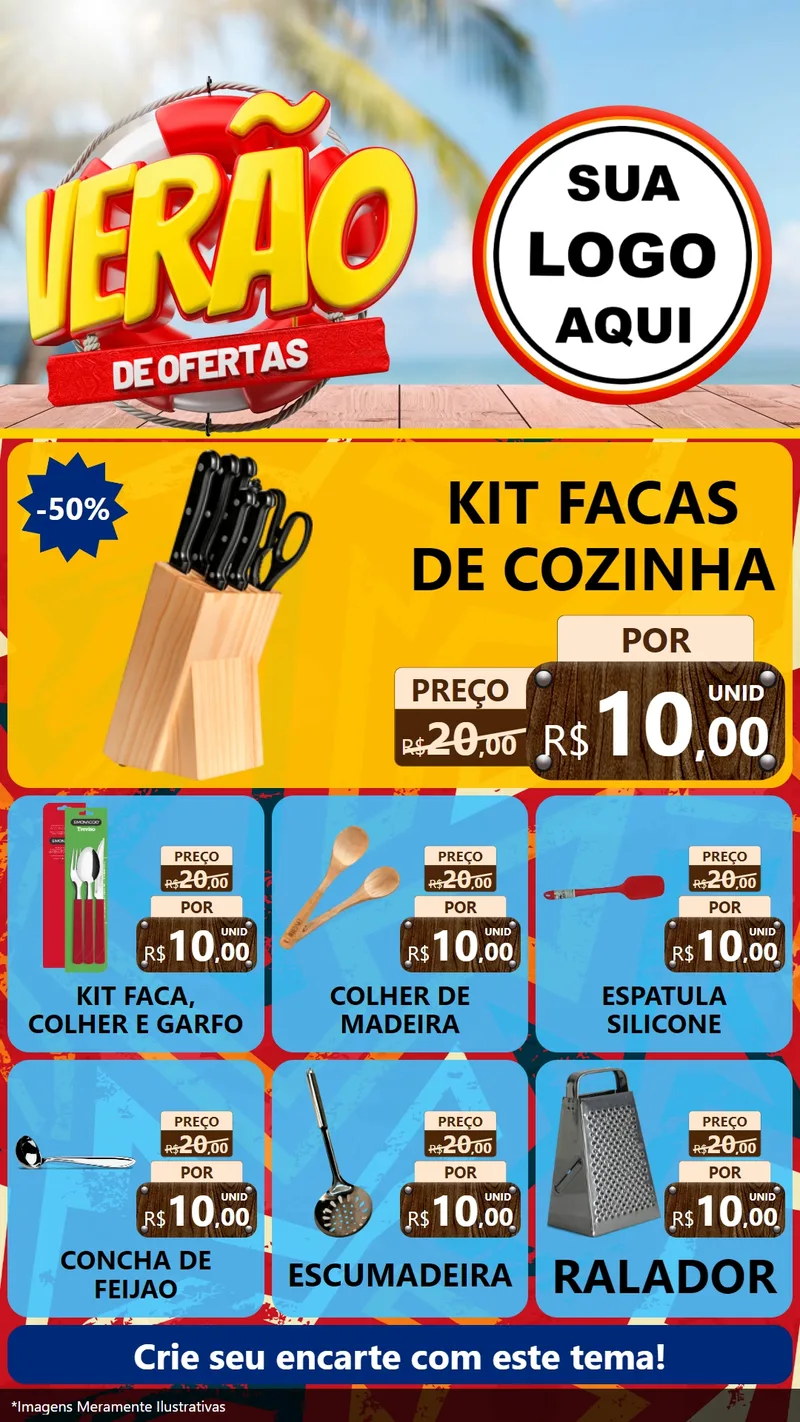 Modelo de Rede Social para Stories com o tema Verão de Ofertas para Utilidades Domésticas