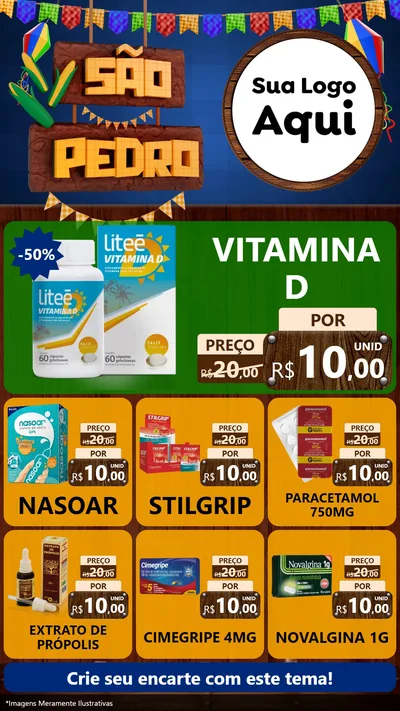 Modelo de Rede Social para Stories com o tema São Pedro para Farmácia