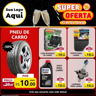 Modelo de Rede Social para Feed Facebook com o tema Super Oferta Fim de Ano para Auto peças