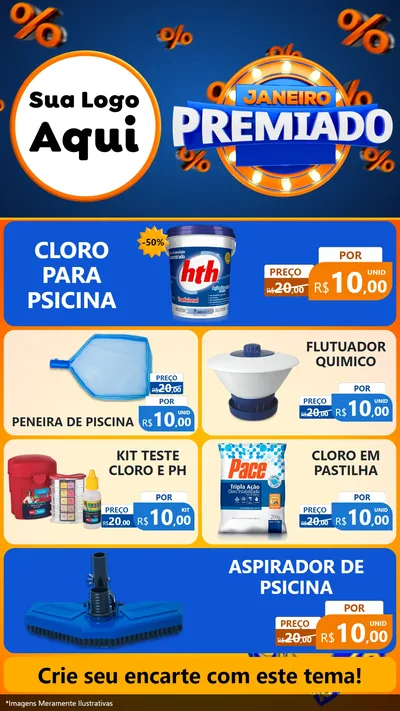 Modelo de TV para TV Vertical com o tema Janeiro Premiado para Produtos para Piscina