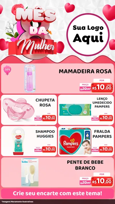 Modelo de TV para TV Vertical com o tema Mês da Mulher para Bebês