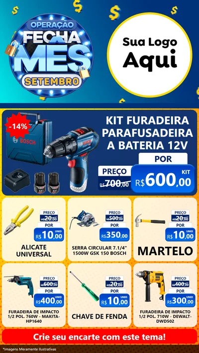Modelo de Rede Social para Stories com o tema Operação Fecha Mês Setembro para Maquinas e Ferramentas