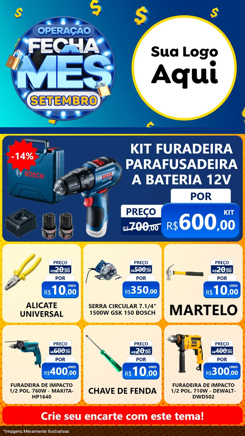 Modelo de Rede Social para Stories com o tema Operação Fecha Mês Setembro para Maquinas e Ferramentas