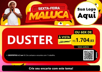 Modelo de Cartaz para Cartaz A4 Horizontal com o tema Sexta-feira Maluca para Concessionaria de Carros