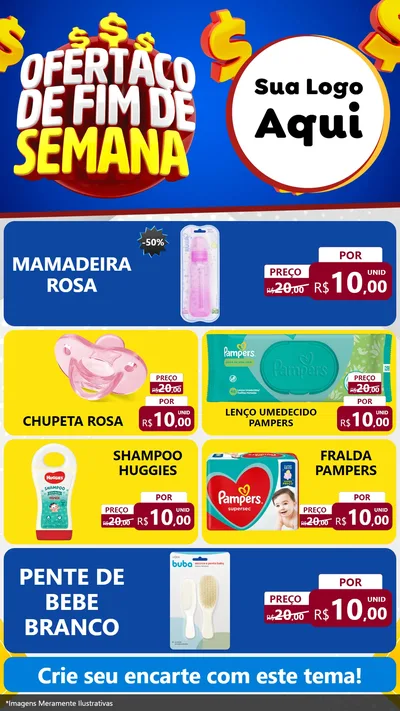 Modelo de TV para TV Vertical com o tema Ofertaço de Fim de Semana para Bebês
