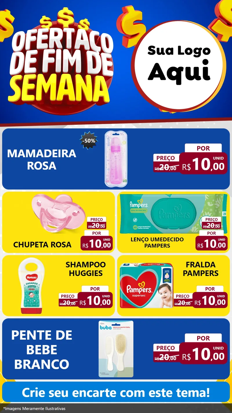 Modelo de TV para TV Vertical com o tema Ofertaço de Fim de Semana para Bebês