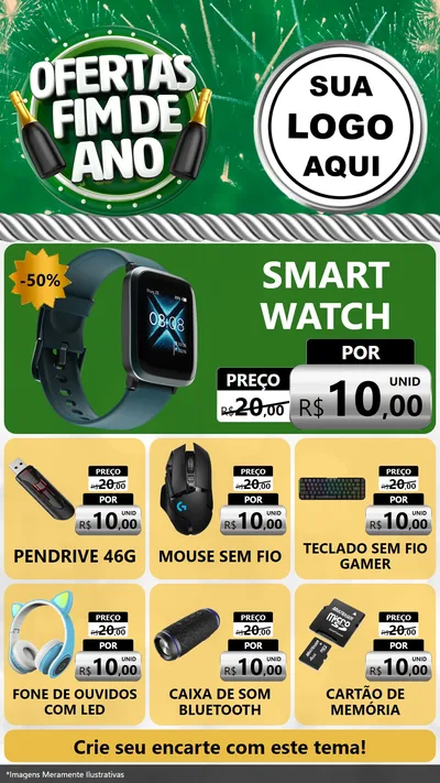 Modelo de Rede Social para Stories com o tema Ofertas Fim de Ano para Informática