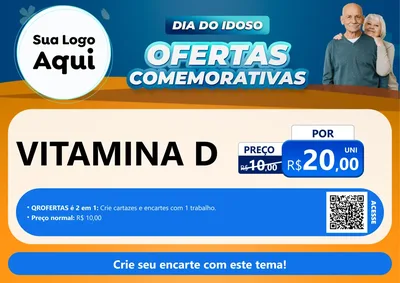 Modelo de Cartaz para Cartaz A4 Horizontal com o tema Dia do Idoso para Farmácia
