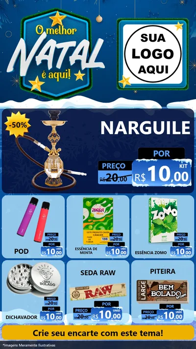 Modelo de Rede Social para Stories com o tema O Melhor Natal É Aqui! para Tabacaria