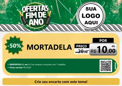Modelo de Cartaz para Cartaz A4 Horizontal com o tema Ofertas Fim de Ano para Frios e Laticínios