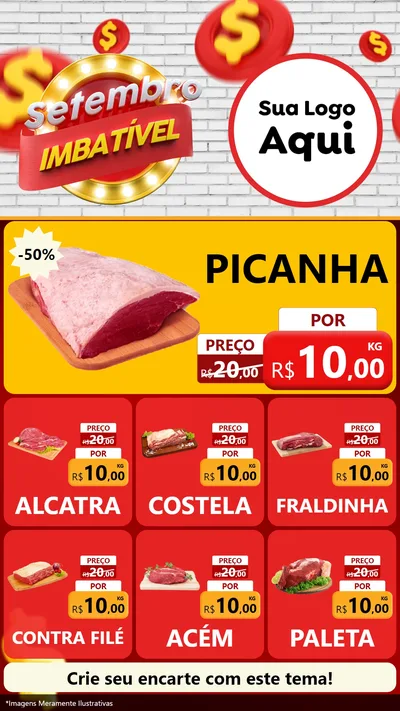 Modelo de Rede Social para Stories com o tema Setembro Imbatível para Açougue