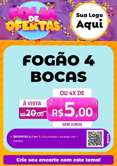 Modelo de Cartaz para Cartaz A4 Vertical com o tema Folia de Ofertas para Móveis e Eletro