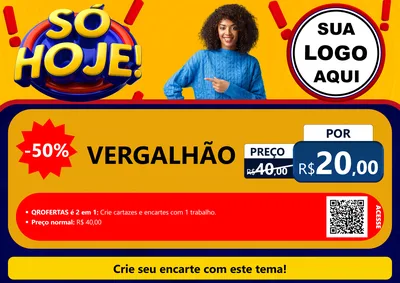 Modelo de Cartaz para Cartaz A4 Horizontal com o tema Só Hoje! para Ferragens
